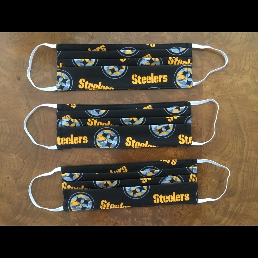 3 Men’s Handmade Face Masks Pittsburgh Steelers